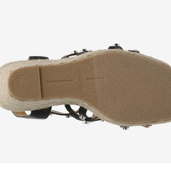 NEW Dolce Vita Maxon Espadrille Wedge Sandal Black Studded Womens Size  8.5 - Picture 6 of 10